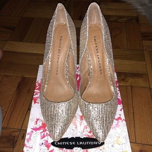 NIB Chinese Laundry Champagne Stiletto Heels